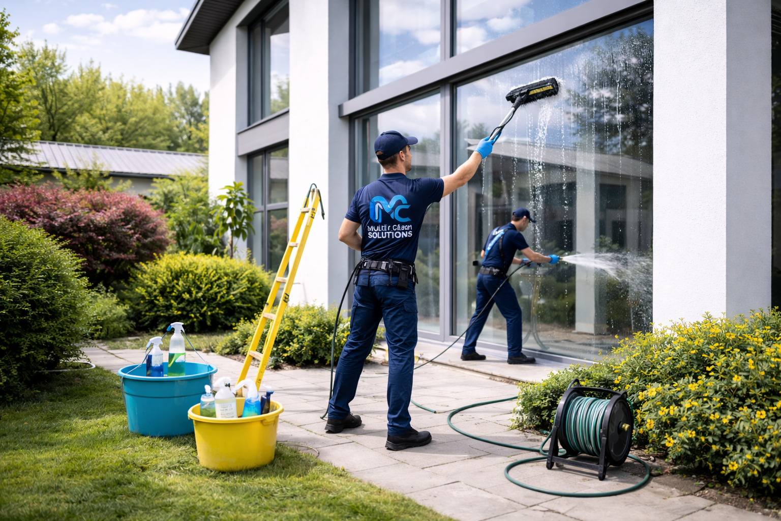 Exterior window cleaning